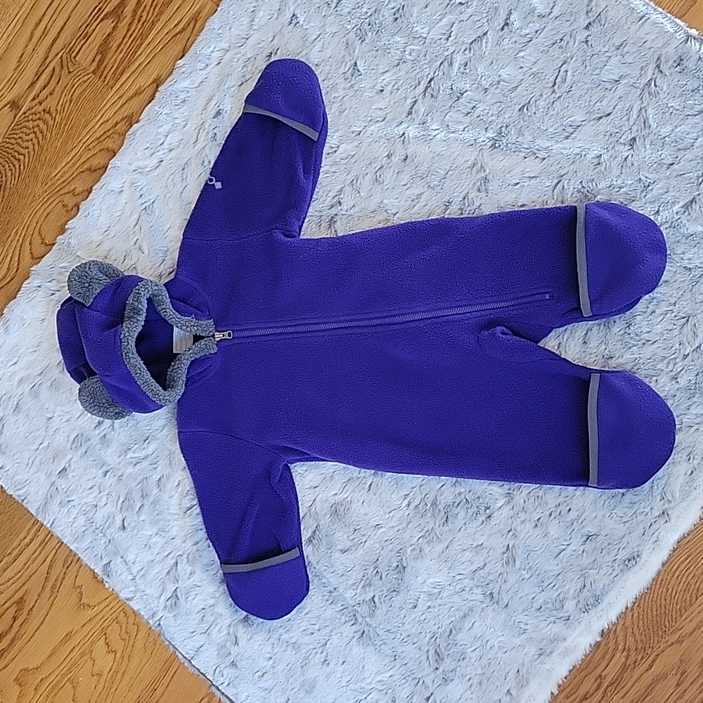 Columbia Purple Infant Feleece Coverall, Infant Size 3-6 Months!